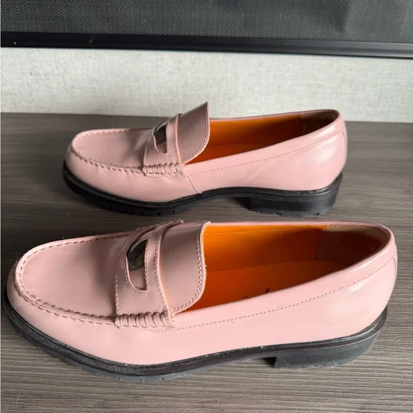 Never worn-Free People Pink Slip-On Loafers - Picture 3 of 5